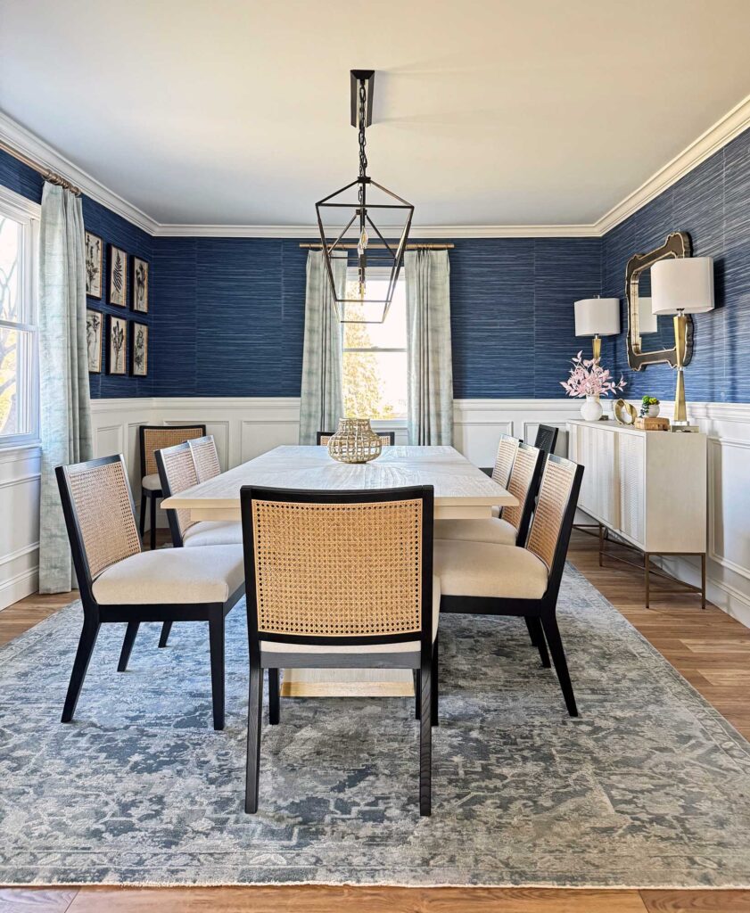 Custom interior design, dining room design, wallpaper,custom wndow treatments philadelphia and surrunding suburbs